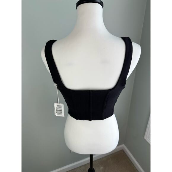 NWT Good American Black Compressive Terry Corset Tank Small - Picture 5 of 7